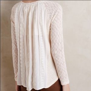 Anthropologie one September white lace top